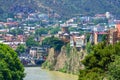 Monastery of Metekhi on the coast of Mtkvari Kura River. Beautiful view of Tbilisi, Georgia