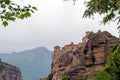 Monastery Meteora Greece. Stunning summer panoramic landscape. Royalty Free Stock Photo