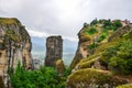 Monastery Meteora Greece. Stunning summer panoramic landscape. Royalty Free Stock Photo