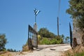 Monastery Mirtiotissas gate. Corfu coast, Greece Royalty Free Stock Photo