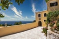 Monastery Mirtiotissas on the western Corfu island coast, Greece Royalty Free Stock Photo