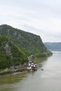 Monastery of Mrakonia on the Romanian side of the Danube Djerdap gorge. View from above Royalty Free Stock Photo