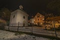 Monastery in night town Ostrov near Karlovy Vary city Royalty Free Stock Photo