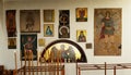 Monastery of Panormitis on the island of Simi. Candles and icons Royalty Free Stock Photo