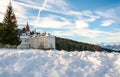 Monastery of Pietralba near Monte San Pietro, Nova Ponente, South Tyrol, Italy. The most important sanctuary of South Tyrol. Winte