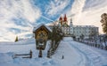 Monastery of Pietralba near Monte San Pietro, Nova Ponente, South Tyrol, Italy. The most important sanctuary of South Tyrol. Winte