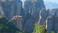 Monastery of Rousanou on the cliff in Meteora