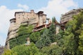 Monastery of Rousanou St. Barbara in Meteora rock formation Kalambaka Greece