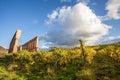 Monastery ruin Suben and Moselle vineyards Germany