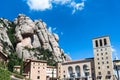 Monastery of Santa Maria de Montserrat on the mountain of Montserrat, Spain Royalty Free Stock Photo