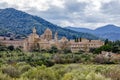 Monastery of Santa Maria de Poblet overview Royalty Free Stock Photo