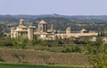 Monastery of Santa Maria de Poblet overview Royalty Free Stock Photo