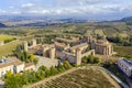 Monastery of Santa Maria de Poblet overview Royalty Free Stock Photo