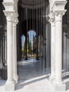 Monastery of Santa MarÃÂ­a de las Cuevas. La Cartuja, Sevilla, Spain . Olaf Nicolai black pearls curtain 2004. Royalty Free Stock Photo