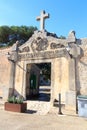 Monastery Santuari de Cura entrance gate on Puig de Randa, Majorca