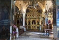 The monastery of St. Gerasim of Jordan, the interior of the upper church. Monastery of the Orthodox Church of Jerusalem.