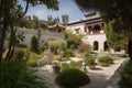 monastery, surrounded by tranquil gardens and peaceful meditation spaces