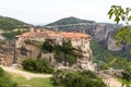 Monastery of Varlaam in rock formation and landscape, Meteora, K