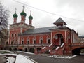 Monastery in winter in the center of Moscow Royalty Free Stock Photo