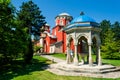 The medieval Zica monastery and surroundings on a sunny day