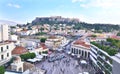 Monastiraki square and Acropolis view Athens Greece