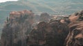 Monastries Meteora Mountains Royalty Free Stock Photo