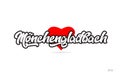 monchengladbach city design typography with red heart icon logo Royalty Free Stock Photo