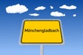 Monchengladbach city sign in Germany Royalty Free Stock Photo