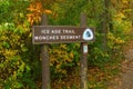Monches Sign on Ice Age Trail in Autumn