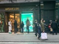 Moncler Italian fashion shop in London, Bond street, England during Christmas time 2023