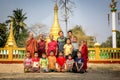 Mondalay/Myanmar-07.03.2017:The portrait of the buddhist master and his students