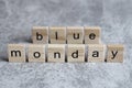 Monday blue word written on wood cube Royalty Free Stock Photo