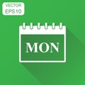 Monday calendar page icon. Business concept monday calendar pict