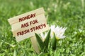 Monday are for fresh starts Royalty Free Stock Photo