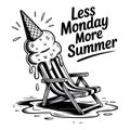 Less Monday More Summer T Shirt Design for a Fun and Chill Vibe Royalty Free Stock Photo