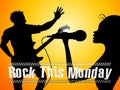 Monday Motivation Quotes - Rock The Day - 3d Illustration