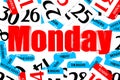 Monday Three-dimensional red song text. Royalty Free Stock Photo