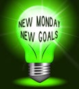 Monday Work Quotes - New Goals - 3d Illustration Royalty Free Stock Photo