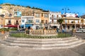 View of Sirena fountain on the central square of Mondello in Palermo.