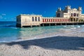 Mondello, Palermo. View of Charleston, the Mondello beach establishment on the sea in Palermo, Sicily, Italy Royalty Free Stock Photo