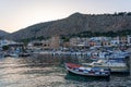 Mondello Motorboat Marina on Sicily Royalty Free Stock Photo