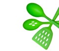 Mondern Green Spatula and Spoon Border Royalty Free Stock Photo