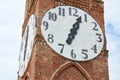 Belvedere ancient clock tower in a summer day in Mondovi, Italy