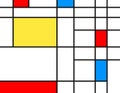 Mondrian composition with black lines