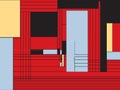 Mondrian Style Funky Pattern. Bauhaus Royalty Free Stock Photo