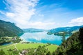 Mondsee lake in Salzkammergut in Austria during summer