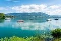 Mondsee lake in Salzkammergut in Austria during summer