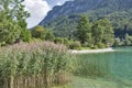 Mondsee Lake shore in Austrian Alps