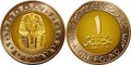 vector Egyptian coin featuring Pharaoh