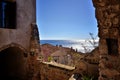 Monemvasia is located in Laconia, Peloponnese, Greece, on a small island